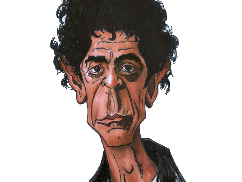 Portrættegning af Lou Reed